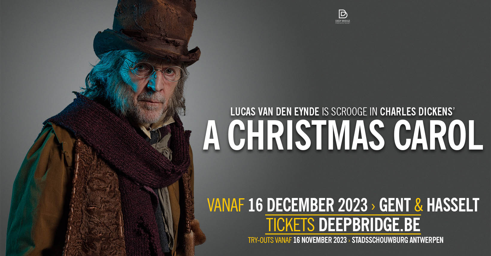 Lucas Van den Eynde wordt Scrooge in nieuwe, volledig Vlaamse versie